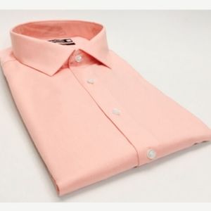 Murano Men's Long-Sleeve Button-Front Stretch Dress Shirt - Peach